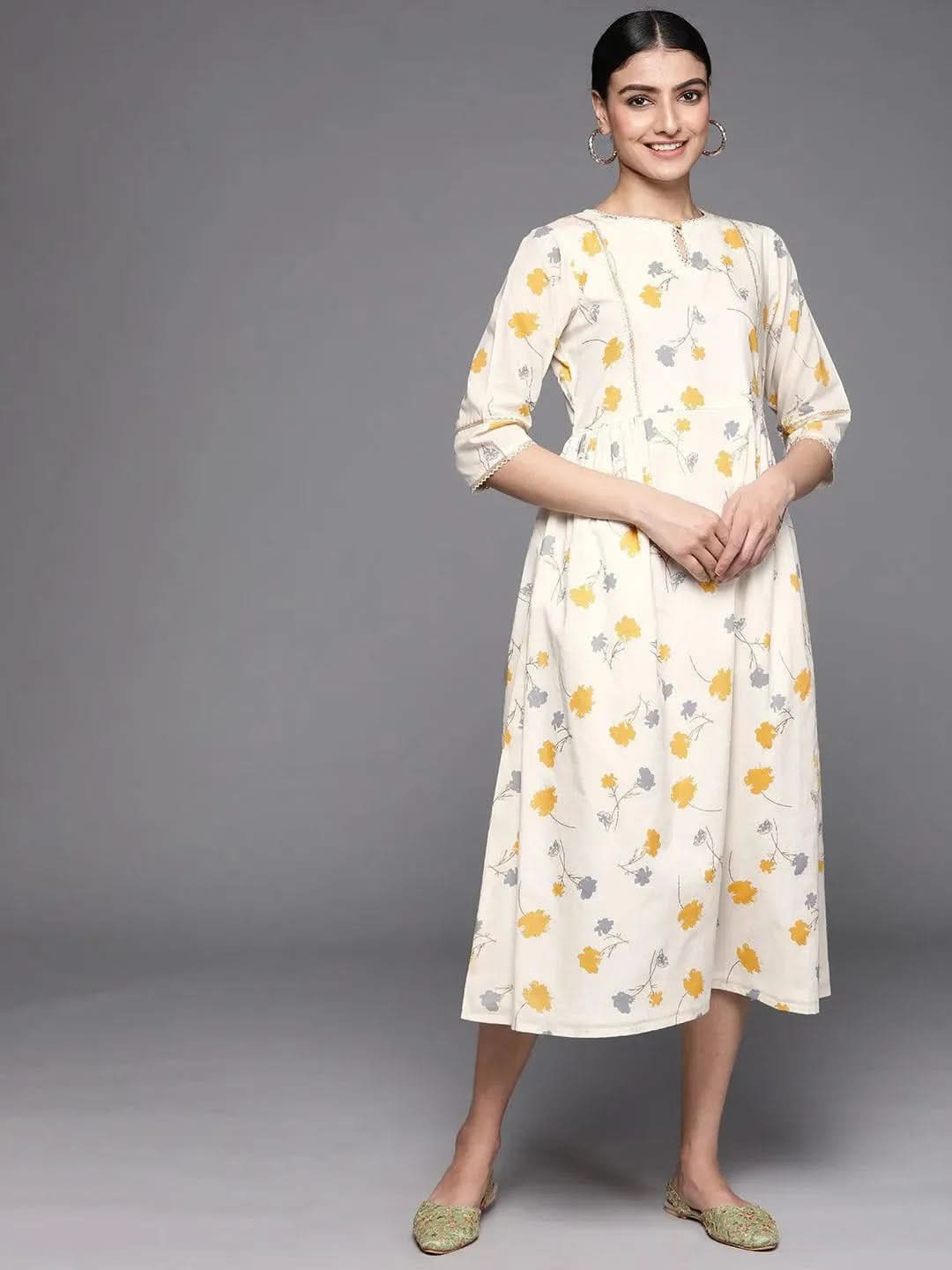 Buy Off White Printed Cotton Dress - 23284O- | Libas Ethnic Wear Online
Buy Off White Printed Cotton Dress - 23284O- | Libas Ethnic Wear Online