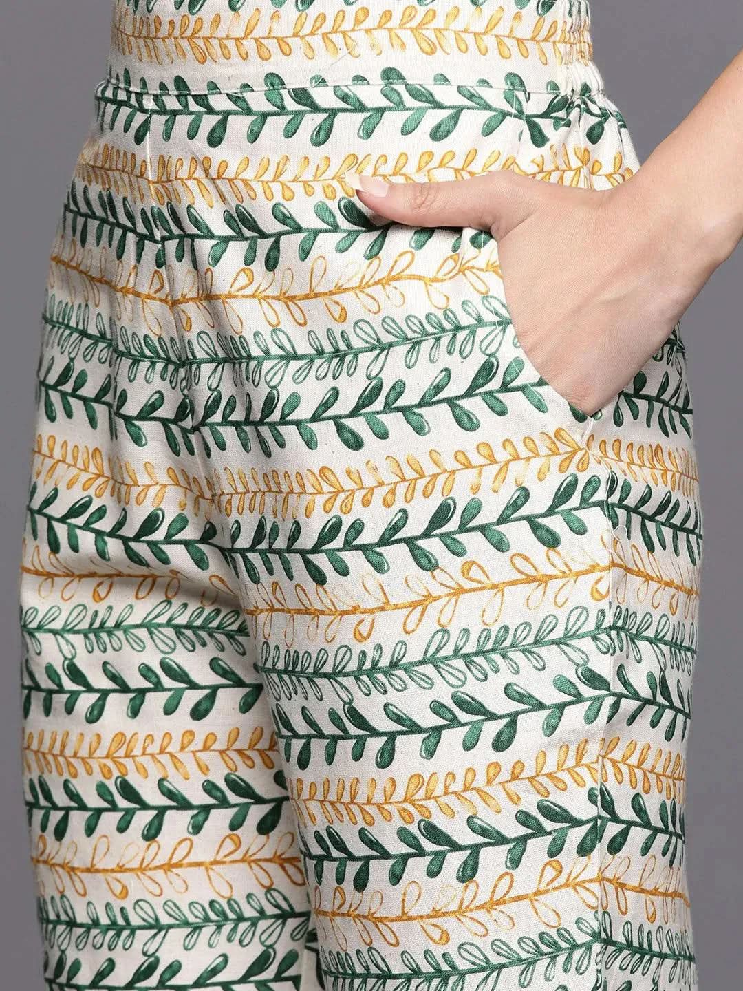 Off-White Printed Cotton Straight Kurta With Trousers
Off-White Printed Cotton Straight Kurta With Trousers