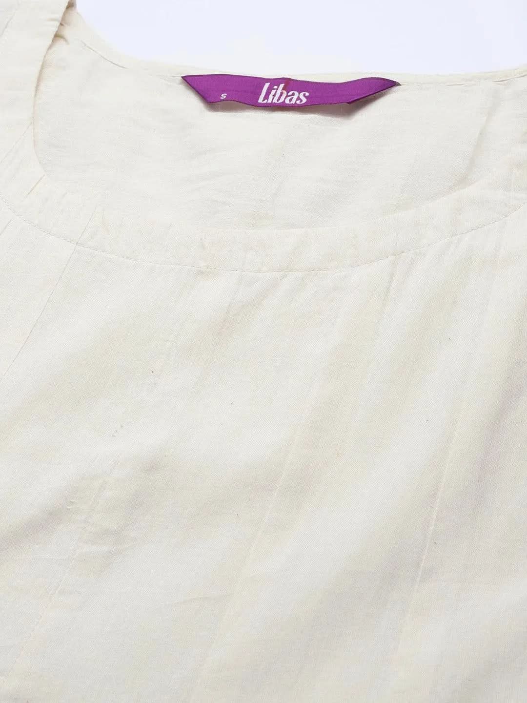 Off-White Solid Cotton Anarkali Kurta With Palazzos & Dupatta
Off-White Solid Cotton Anarkali Kurta With Palazzos & Dupatta