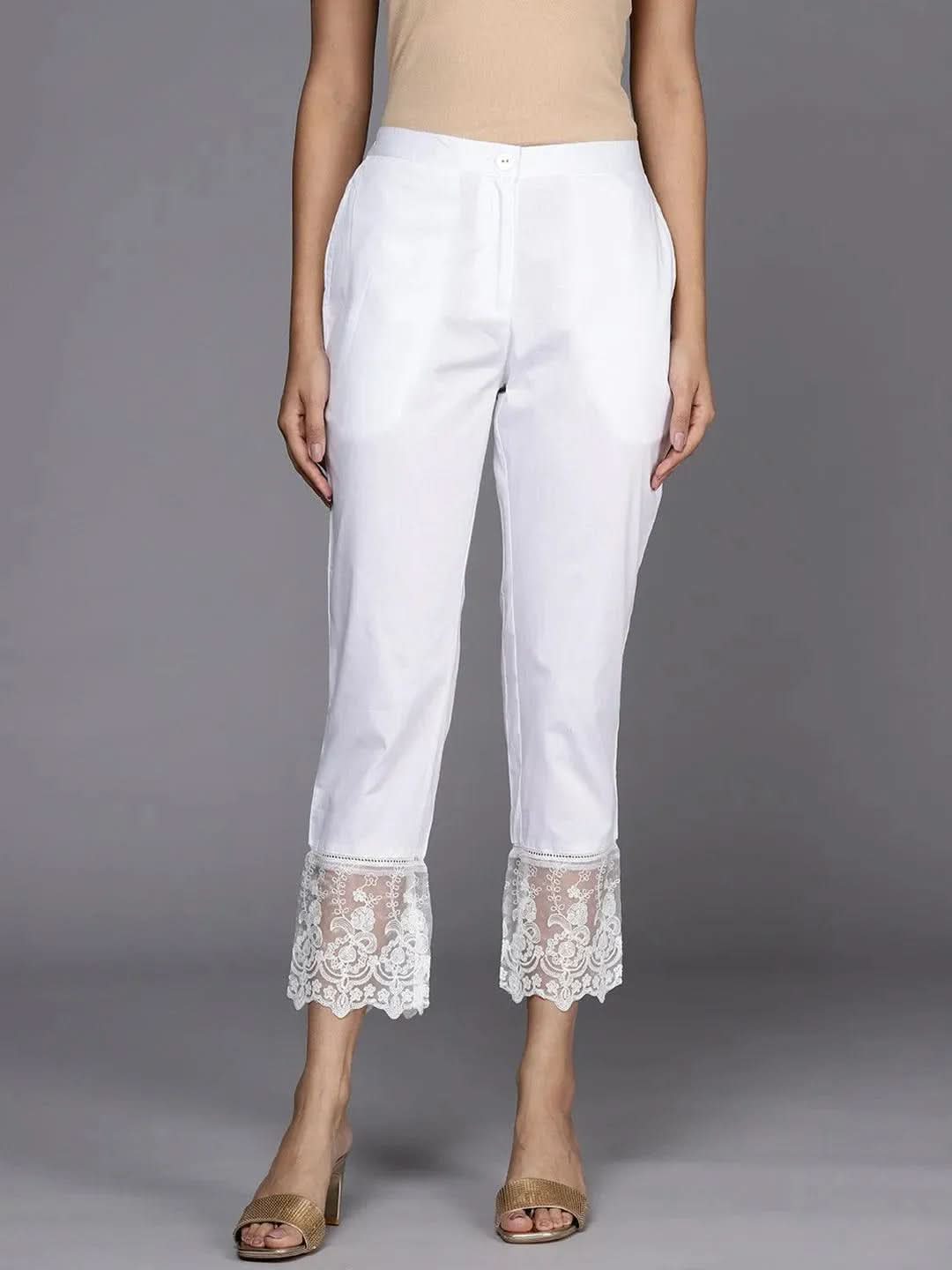 Off White Solid Cotton Trousers
Off White Solid Cotton Trousers