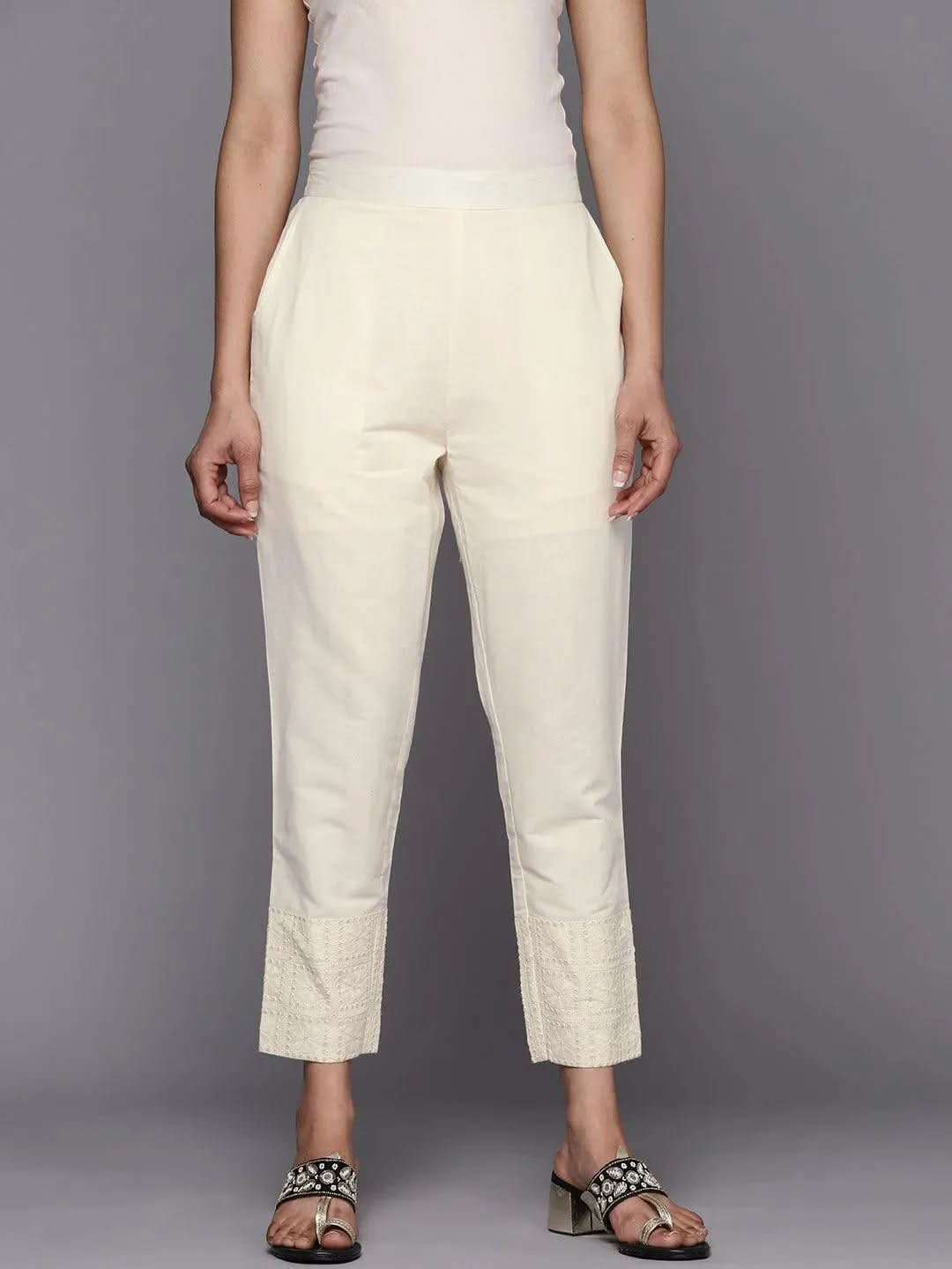 Off White Solid Cotton Trousers
Off White Solid Cotton Trousers