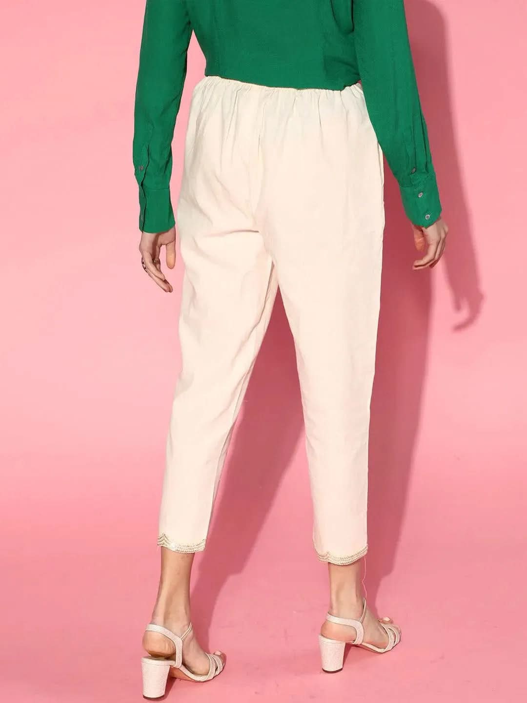 Buy Off White Solid Cotton Trousers - PL1073O-S | Libas Ethnic Wear Online
Buy Off White Solid Cotton Trousers - PL1073O-S | Libas Ethnic Wear Online