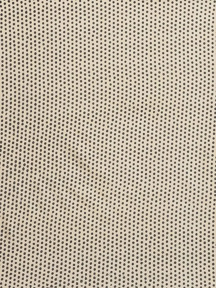 Off White Striped Cotton Saree - Libas