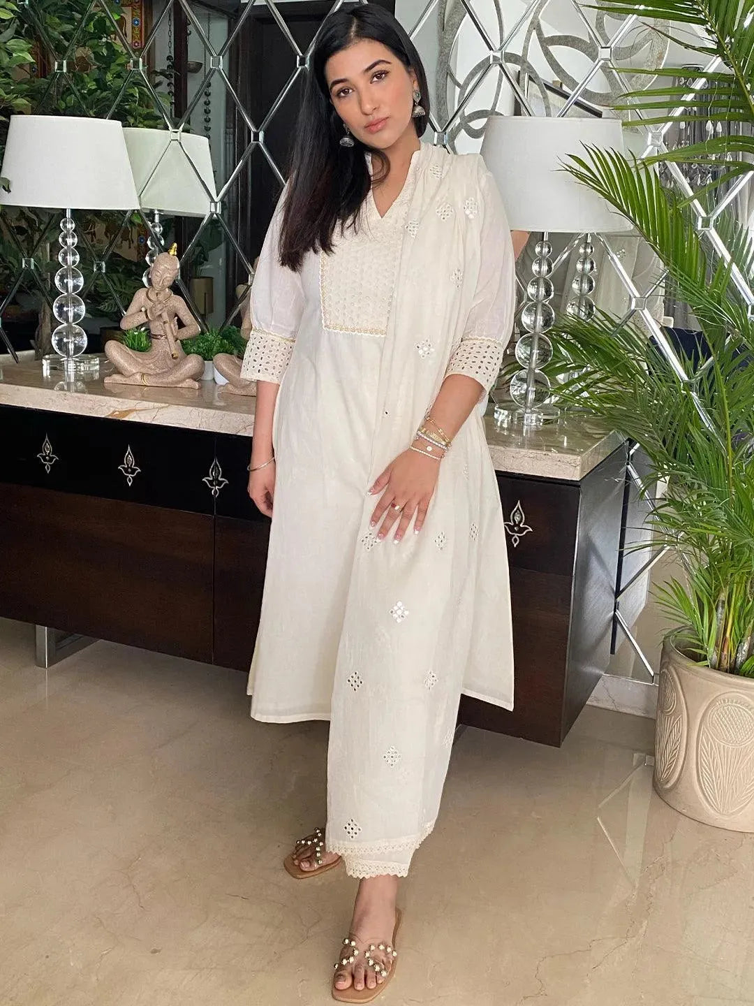 Buy Off White Yoke Design Cotton Suit Set - 33312O- | Libas Ethnic Wear Online
Buy Off White Yoke Design Cotton Suit Set - 33312O- | Libas Ethnic Wear Online