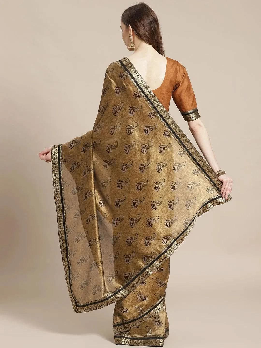 Olive Printed Silk Blend Saree
Olive Printed Silk Blend Saree