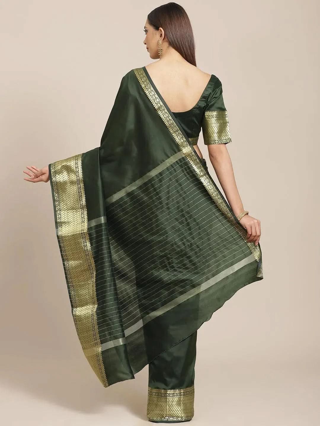 Olive Solid Silk Blend Saree
Olive Solid Silk Blend Saree
