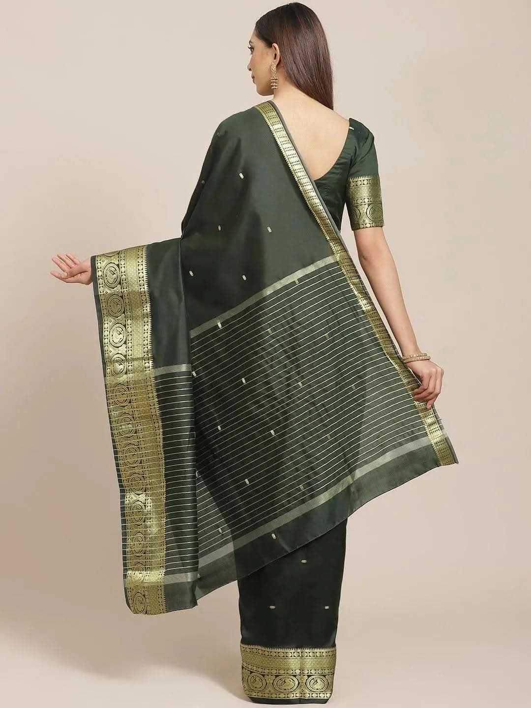 Olive Woven Design Silk Blend Saree
Olive Woven Design Silk Blend Saree