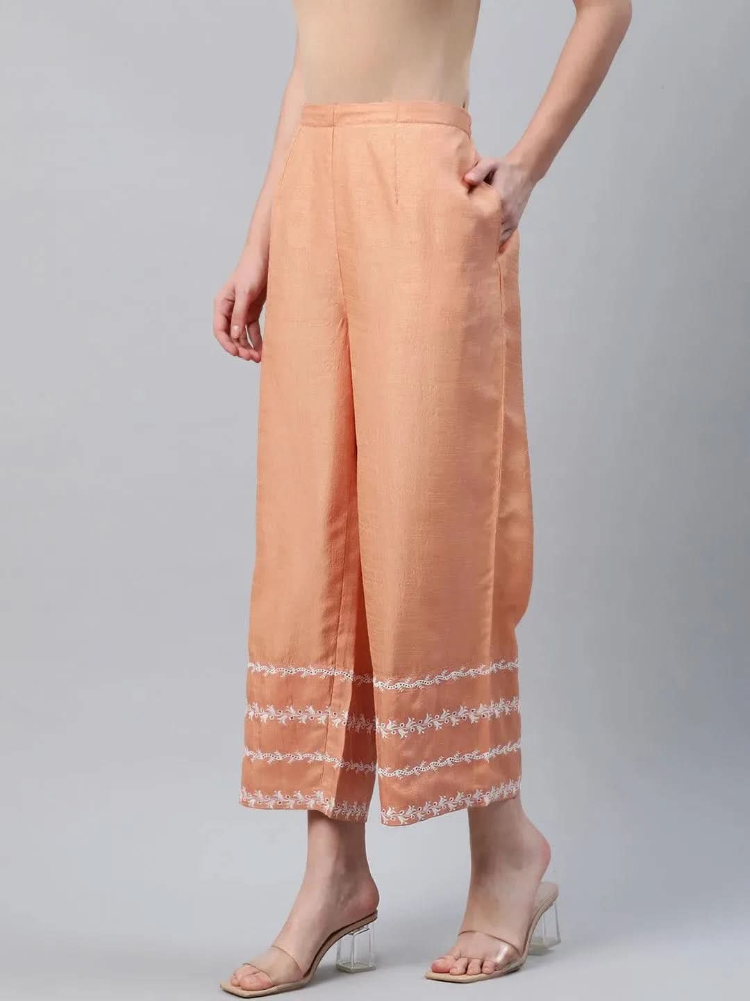 Buy Orange Embroidered Silk Palazzos - PL837O-XL | Libas Ethnic Wear Online
Buy Orange Embroidered Silk Palazzos - PL837O-XL | Libas Ethnic Wear Online