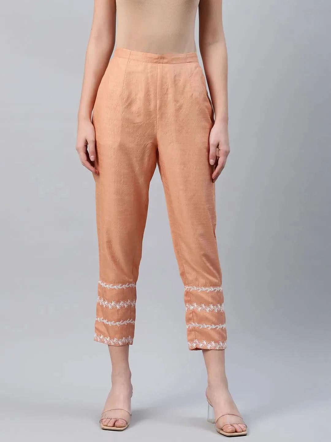 Buy Orange Embroidered Silk Trousers - PL828O- | Libas Ethnic Wear Online
Buy Orange Embroidered Silk Trousers - PL828O- | Libas Ethnic Wear Online