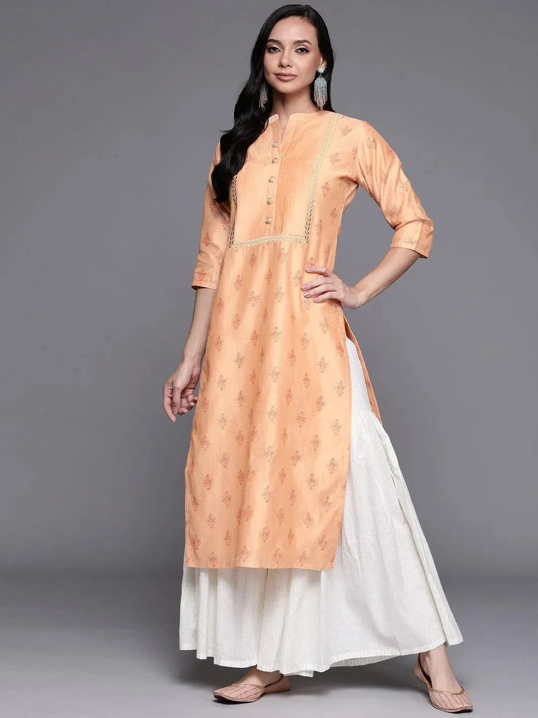 Buy Orange Printed Chanderi Silk Kurta - 22117O-XS | Libas Ethnic Wear Online 
Buy Orange Printed Chanderi Silk Kurta - 22117O-XS | Libas Ethnic Wear Online