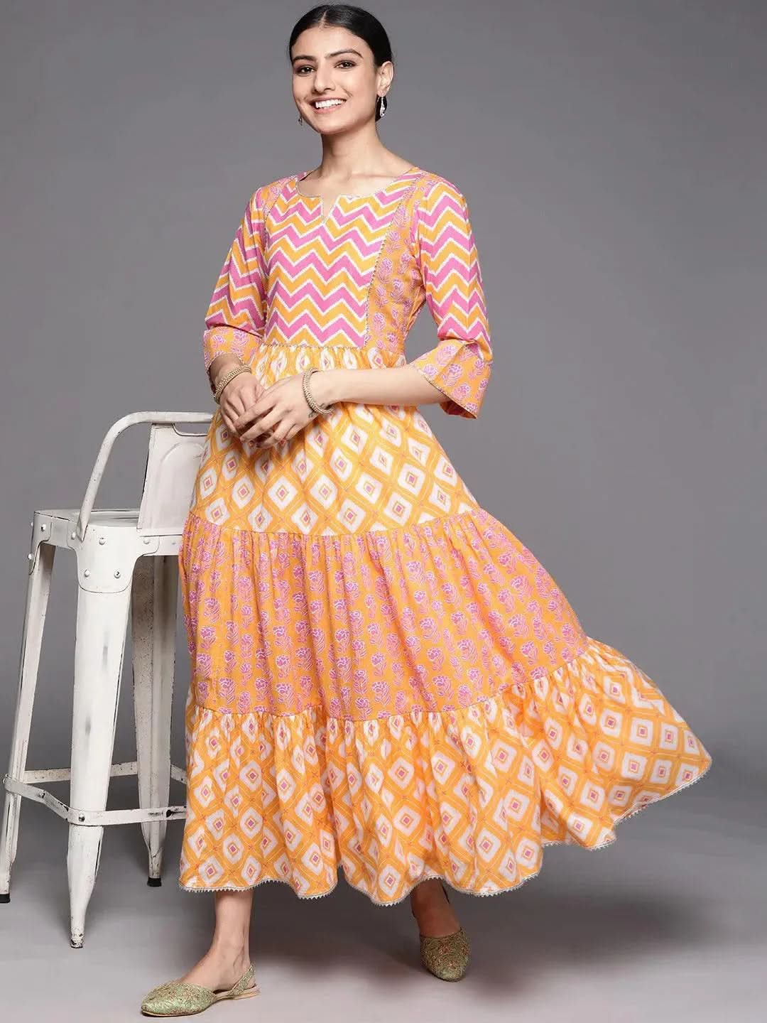 Buy Orange Printed Cotton Dress - 23231O-XS | Libas Ethnic Wear Online
Buy Orange Printed Cotton Dress - 23231O-XS | Libas Ethnic Wear Online