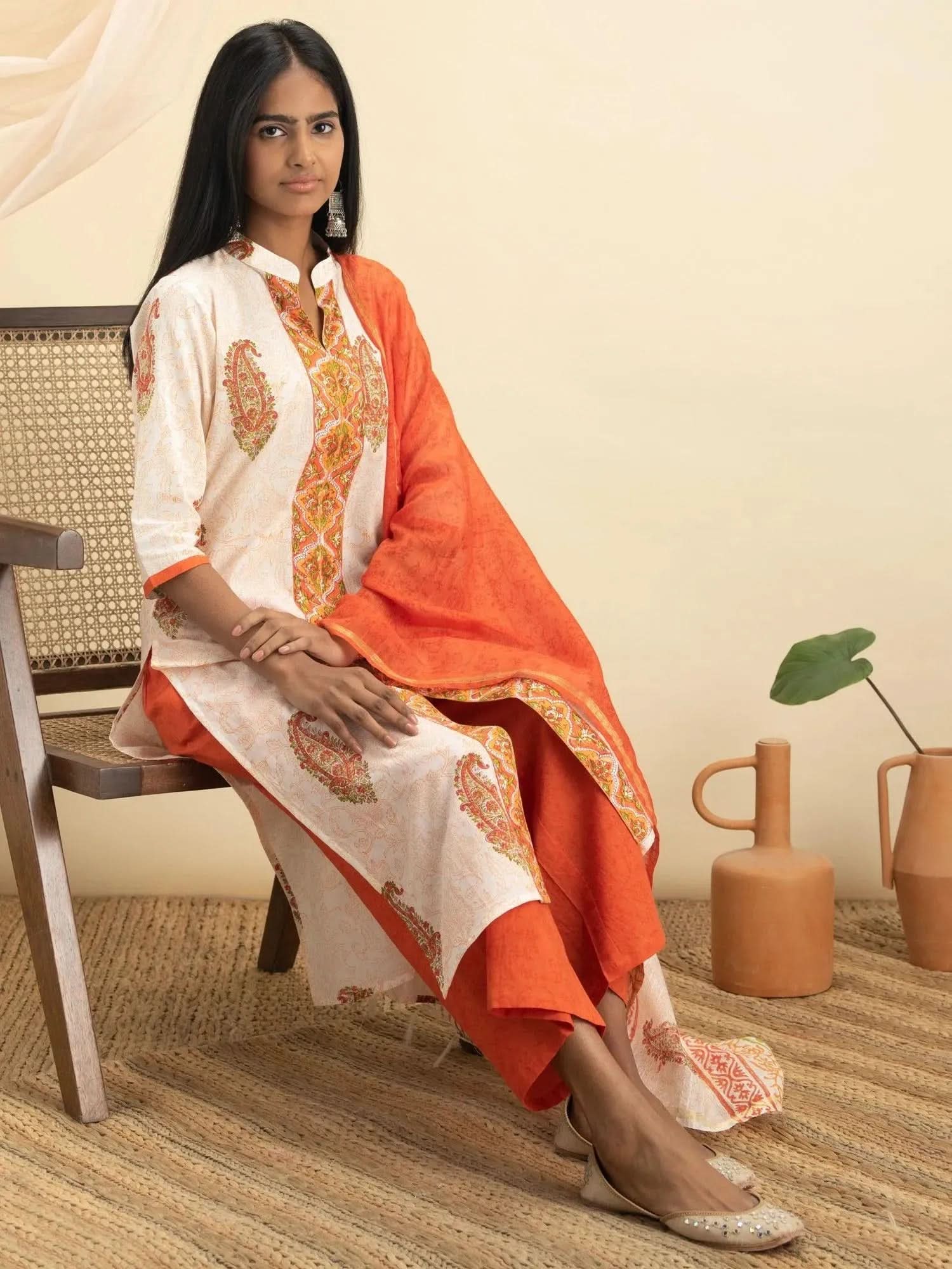 Buy Orange Printed Cotton Suit Set - 20040O-XS | Libas Ethnic Wear Online
Buy Orange Printed Cotton Suit Set - 20040O-XS | Libas Ethnic Wear Online