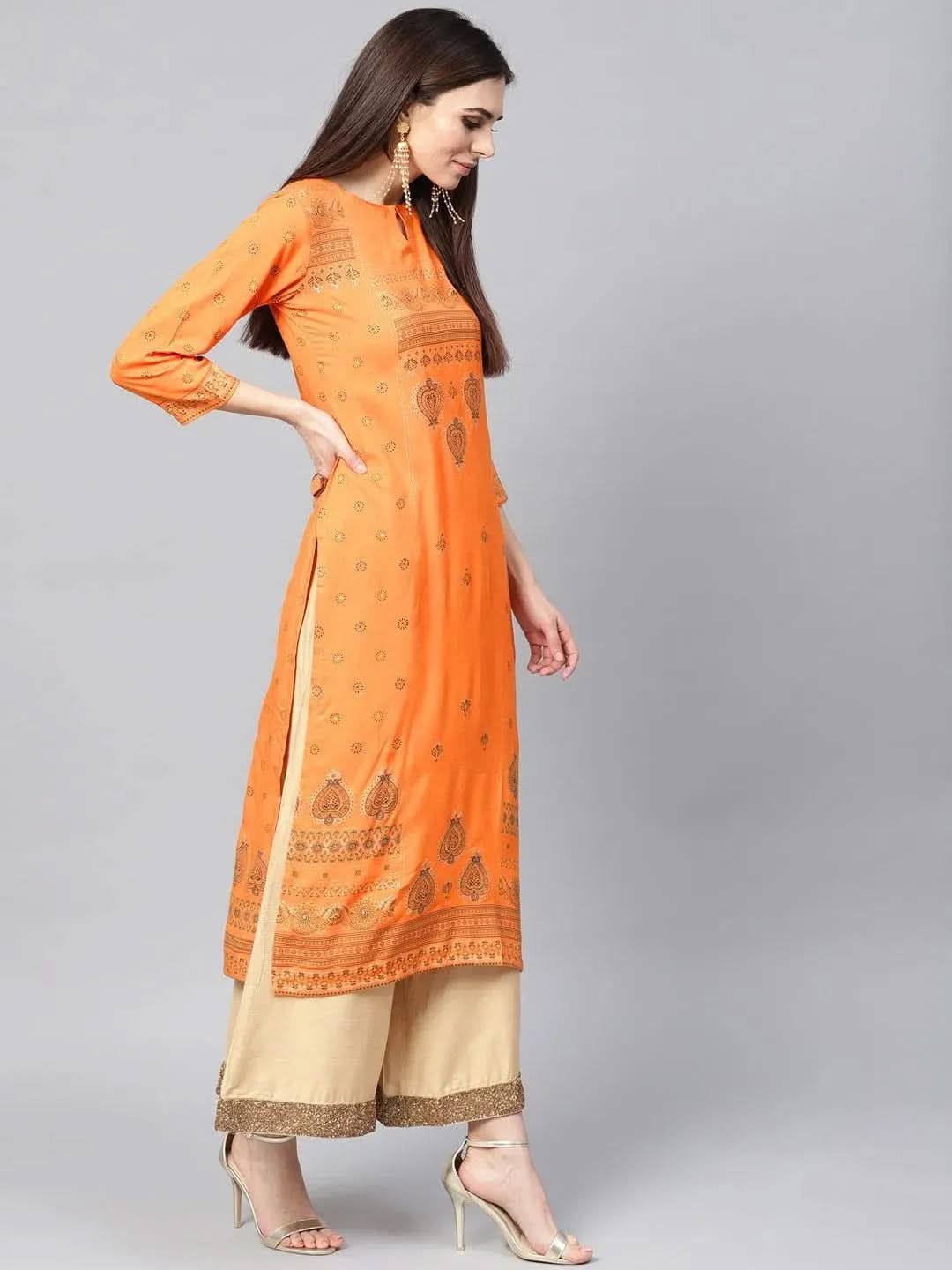 Buy Orange Printed Rayon Kurta - 8426MJ- | Libas Ethnic Wear Online
Buy Orange Printed Rayon Kurta - 8426MJ- | Libas Ethnic Wear Online