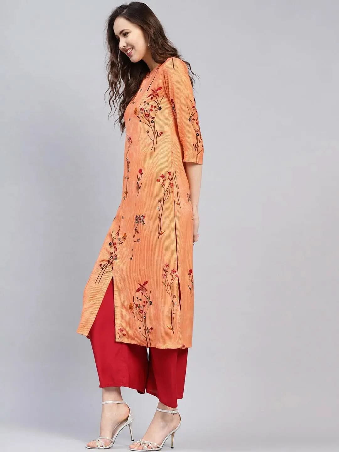 Buy Orange Printed Rayon Kurta - 8536F-XS | Libas Ethnic Wear Online 
Buy Orange Printed Rayon Kurta - 8536F-XS | Libas Ethnic Wear Online