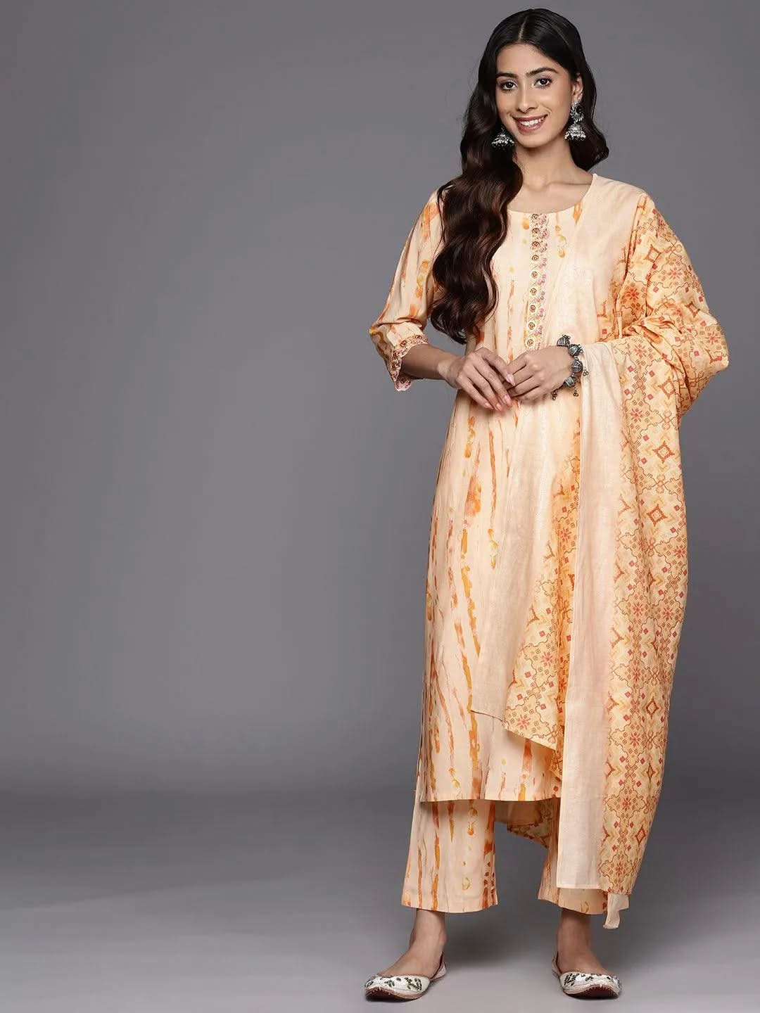 Orange Printed Silk Blend Straight Kurta With Trousers & Dupatta
Orange Printed Silk Blend Straight Kurta With Trousers & Dupatta