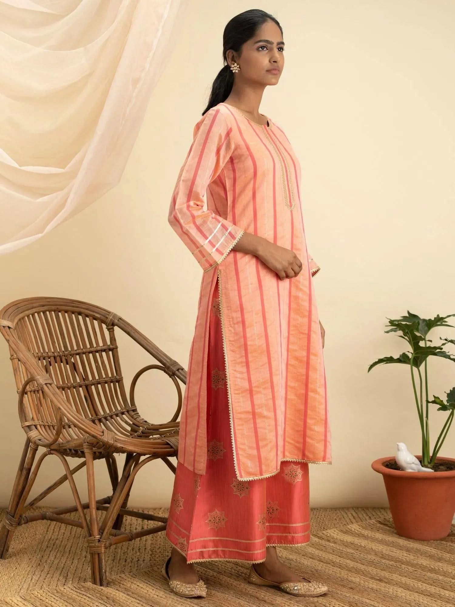 Buy Orange Self Design Chanderi Silk Kurta Set - 13092O-XS | Libas Ethnic Wear Online 
Buy Orange Self Design Chanderi Silk Kurta Set - 13092O-XS | Libas Ethnic Wear Online