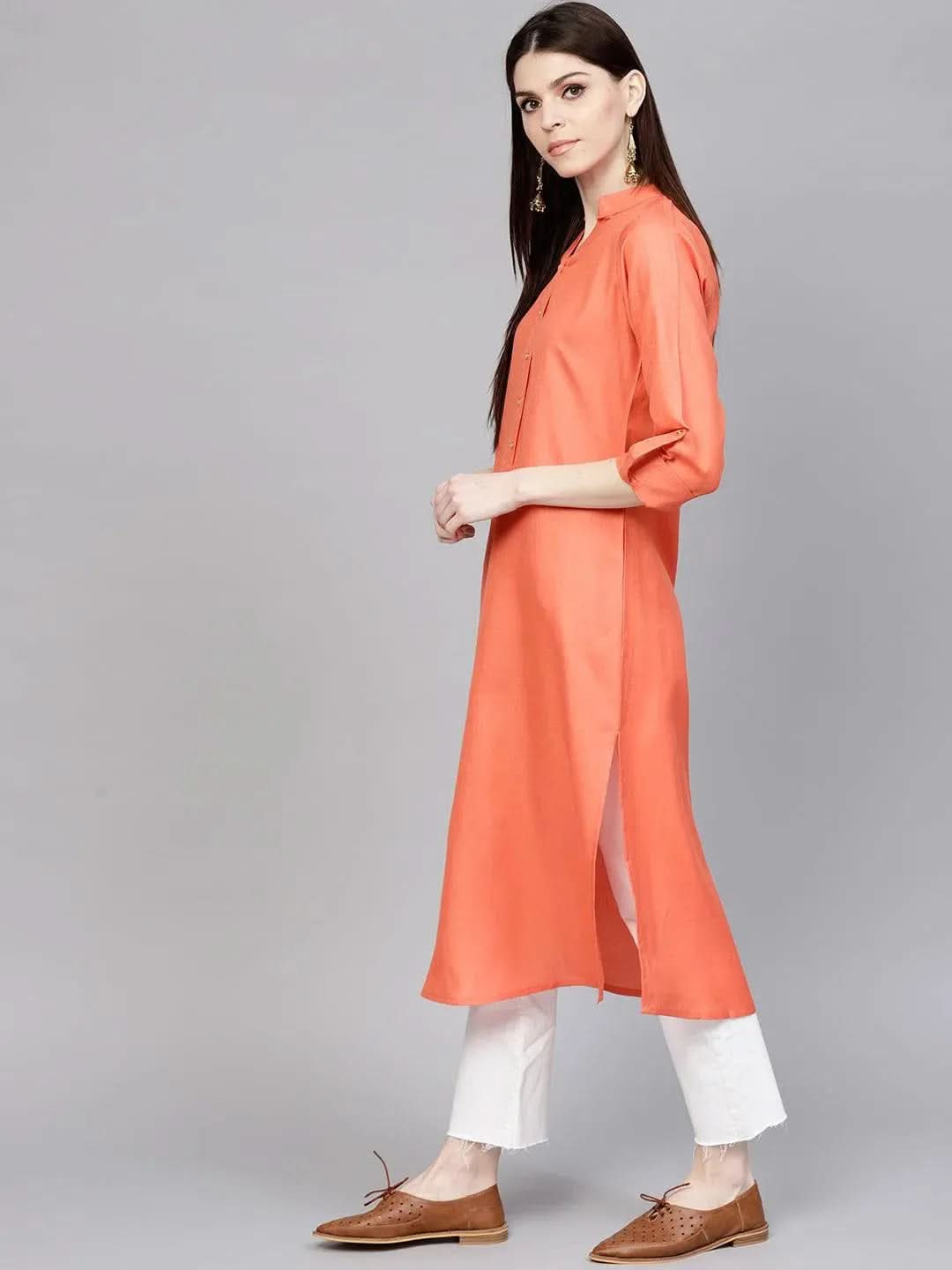 Buy Orange Solid Cotton Kurta - 7639E-XS | Libas Ethnic Wear Online
Buy Orange Solid Cotton Kurta - 7639E-XS | Libas Ethnic Wear Online