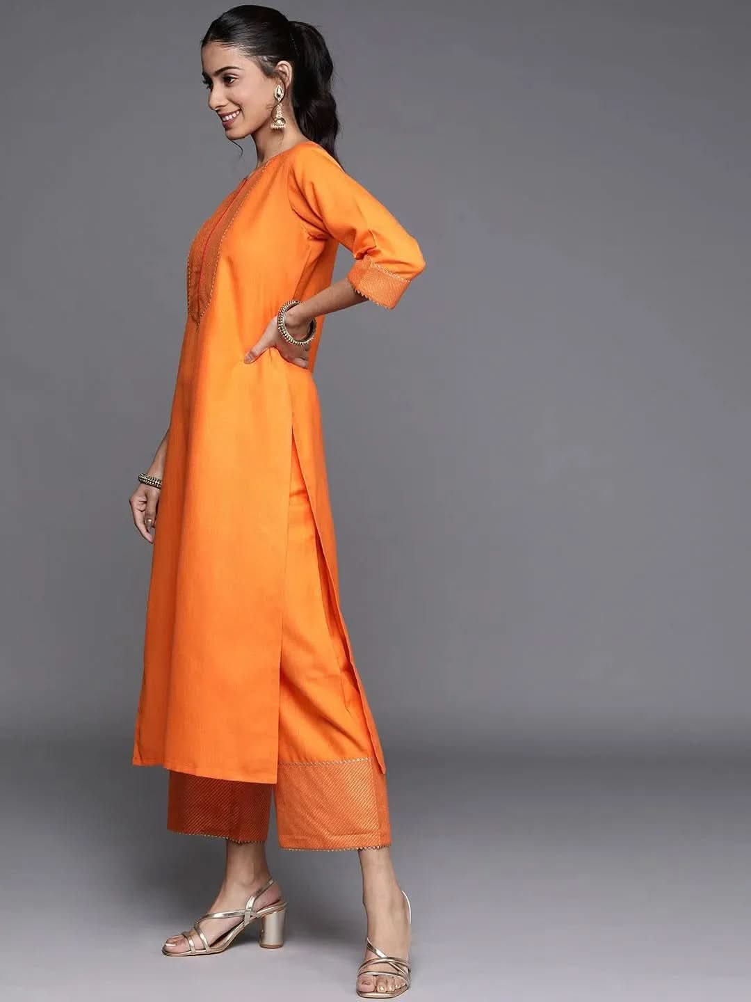 Buy Orange Solid Cotton Suit Set - 20194- | Libas Ethnic Wear Online
Buy Orange Solid Cotton Suit Set - 20194- | Libas Ethnic Wear Online