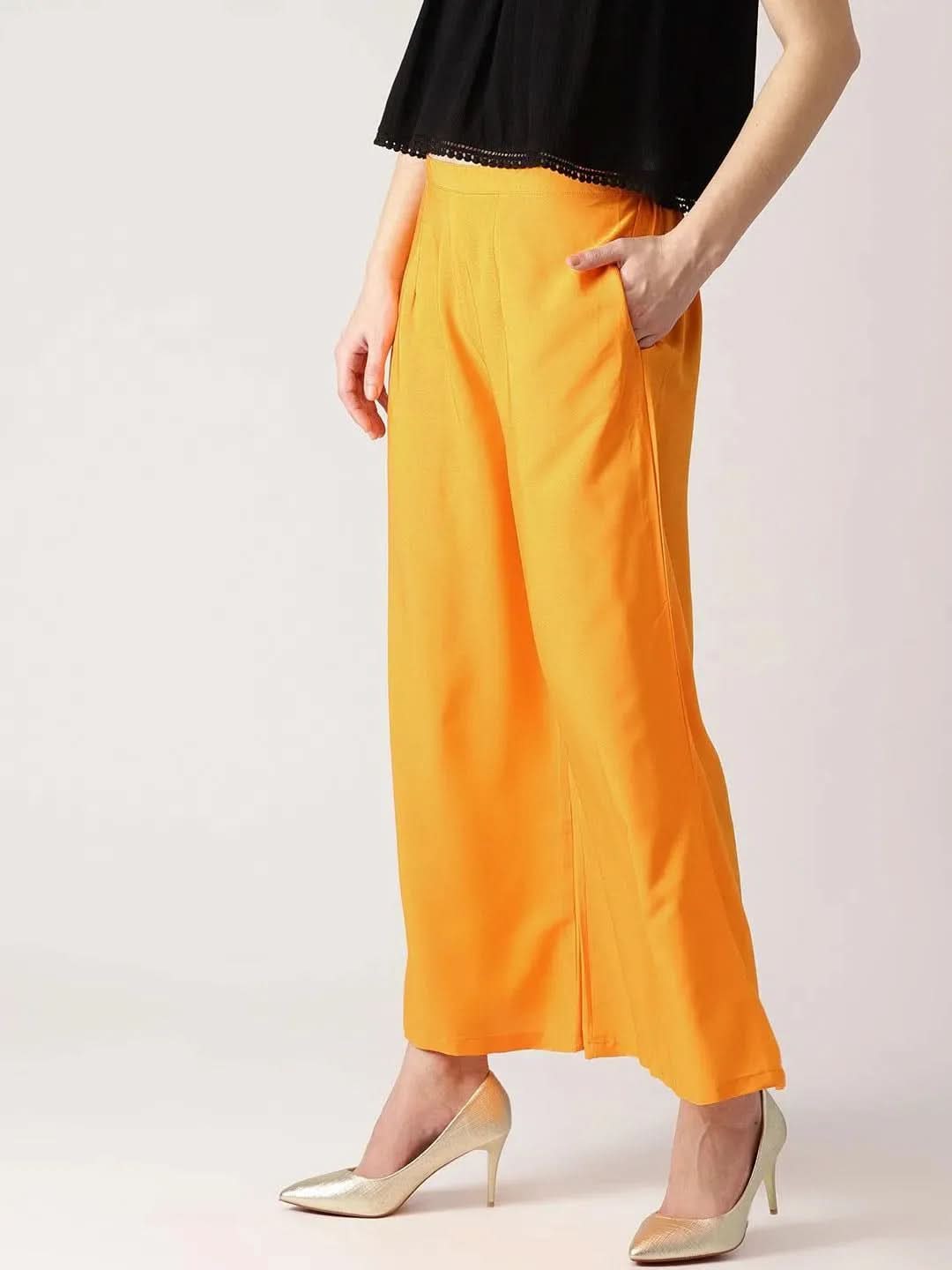 Buy Orange Solid Crepe Palazzos - PL281- | Libas Ethnic Wear Online
Buy Orange Solid Crepe Palazzos - PL281- | Libas Ethnic Wear Online
