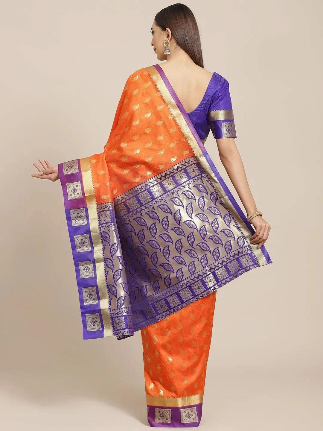 Orange Woven Design Brocade Saree
Orange Woven Design Brocade Saree