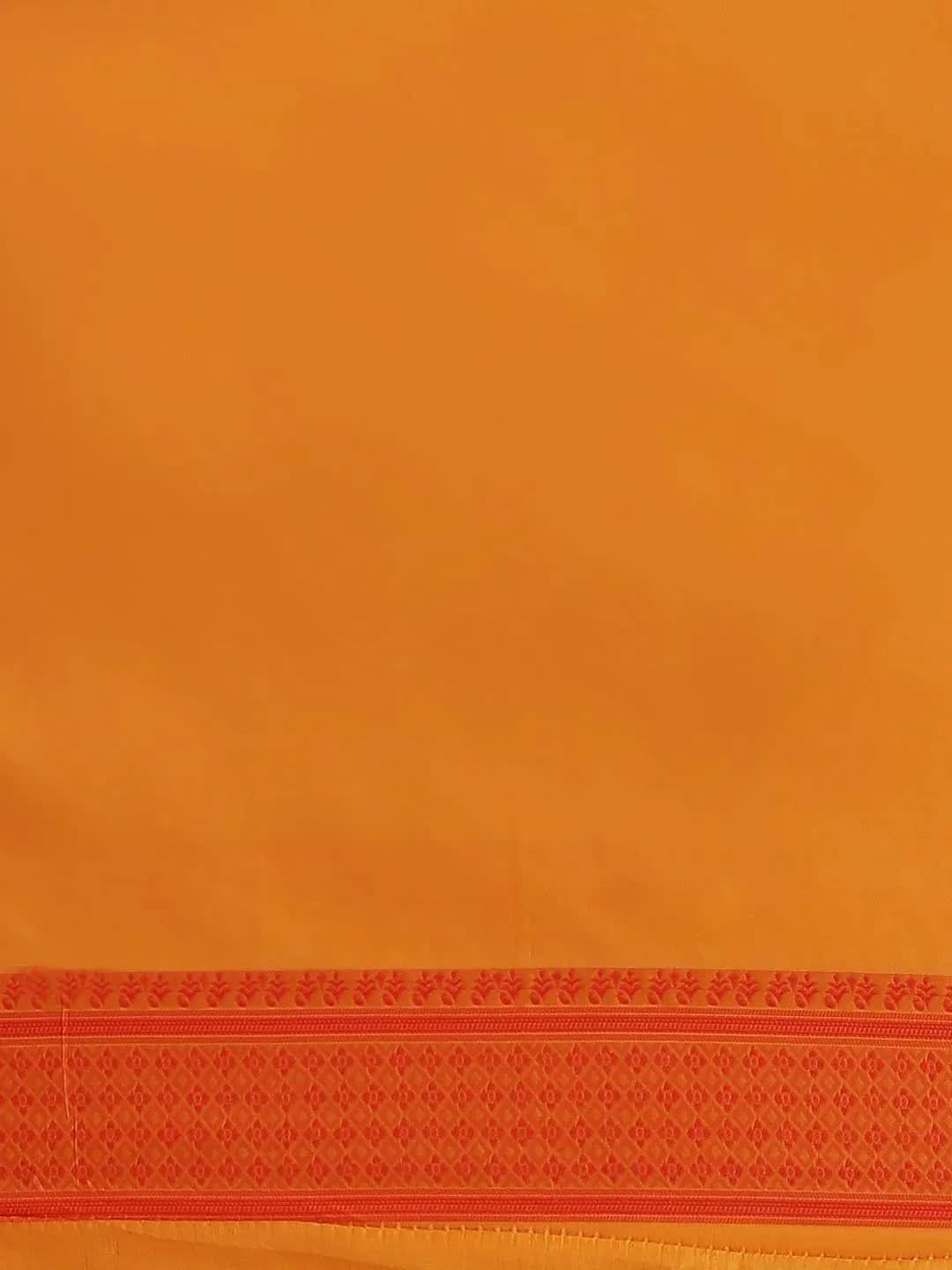 Orange Woven Design Silk Saree - Libas
