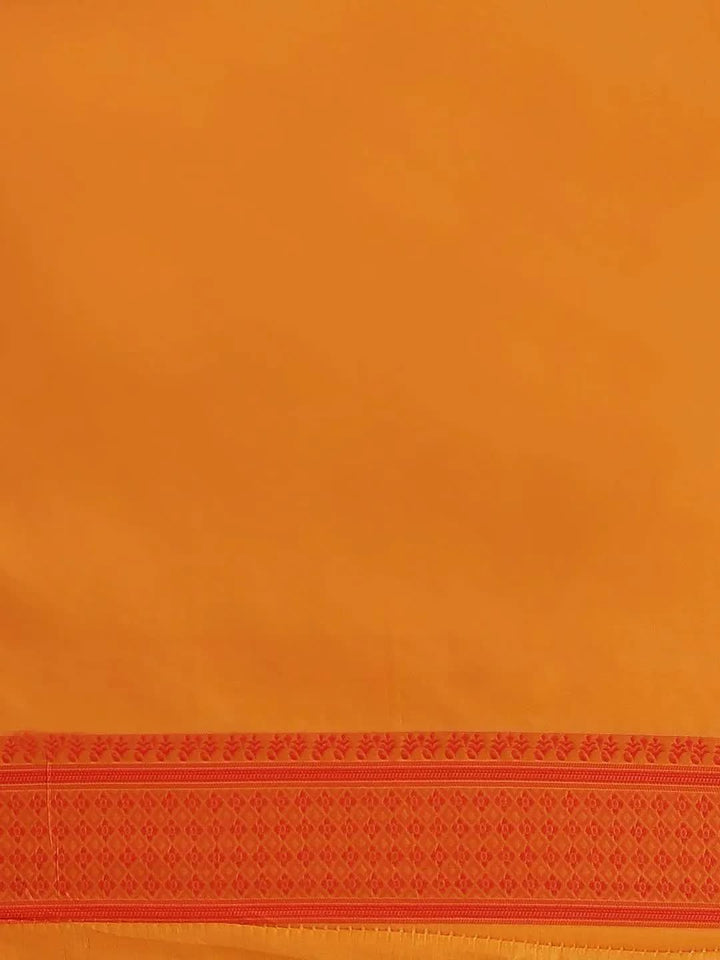 Orange Woven Design Silk Saree - Libas