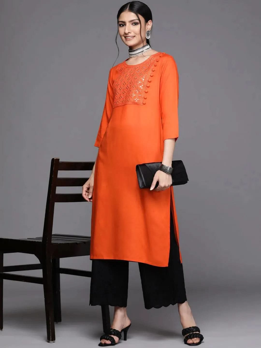 Buy Orange Yoke Design Rayon Kurta - 23483-XS | Libas Ethnic Wear Online
Buy Orange Yoke Design Rayon Kurta - 23483-XS | Libas Ethnic Wear Online