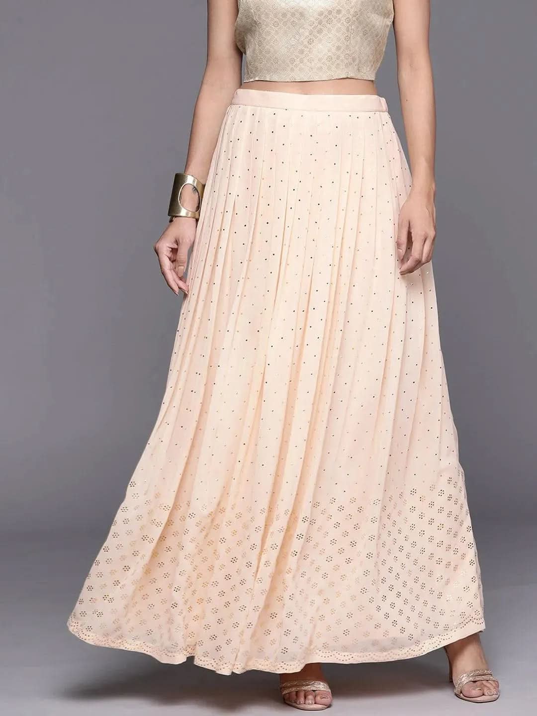 Peach Embellished Georgette Skirt
Peach Embellished Georgette Skirt