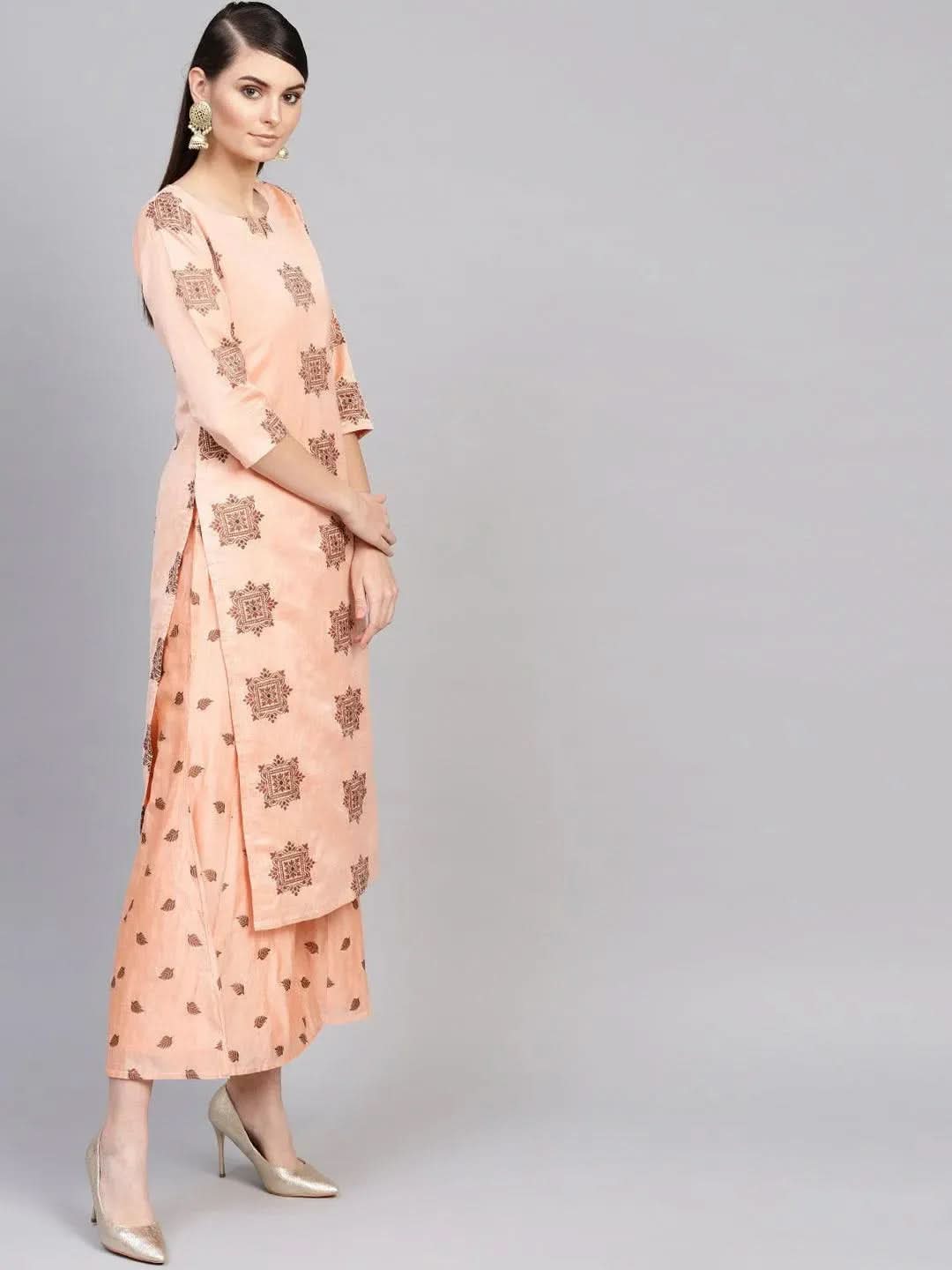 Buy Peach Embroidered Chanderi Kurta Set - 6363MJ-XS | Libas Ethnic Wear Online
Buy Peach Embroidered Chanderi Kurta Set - 6363MJ-XS | Libas Ethnic Wear Online