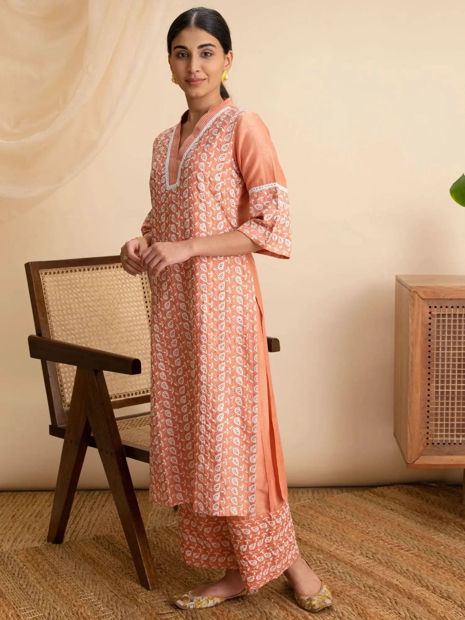 Buy Peach Embroidered Silk Kurta - 12058O-XS | Libas Ethnic Wear Online
Buy Peach Embroidered Silk Kurta - 12058O-XS | Libas Ethnic Wear Online