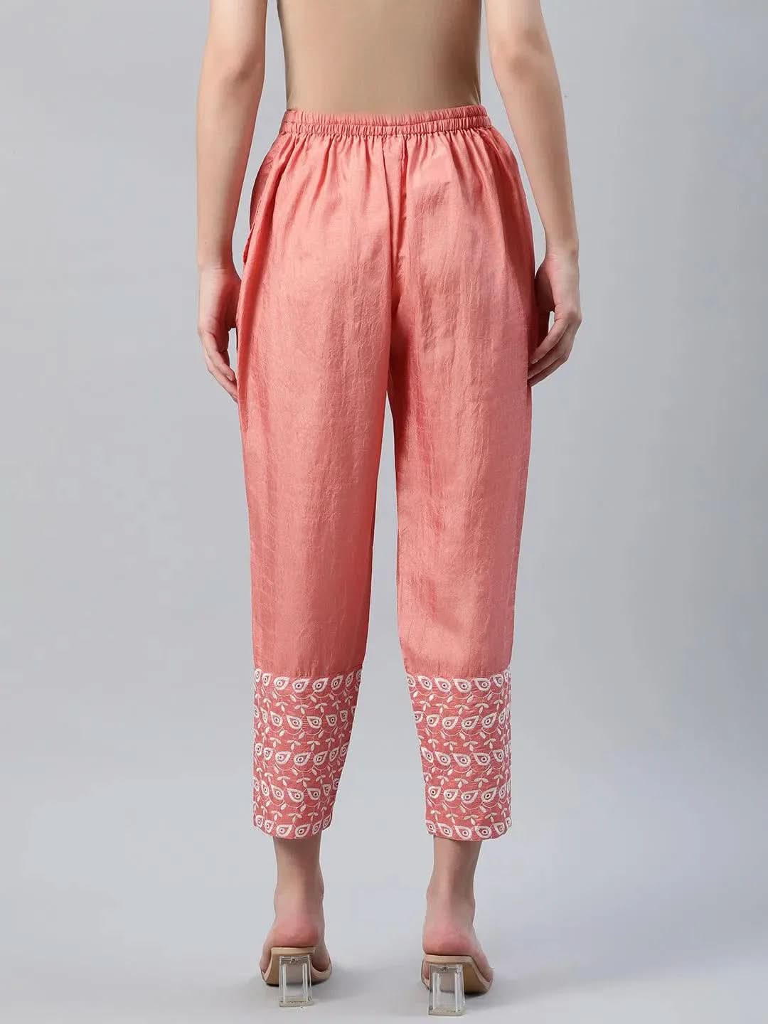 Buy Peach Embroidered Silk Trousers - PL832O-XL | Libas Ethnic Wear Online
Buy Peach Embroidered Silk Trousers - PL832O-XL | Libas Ethnic Wear Online