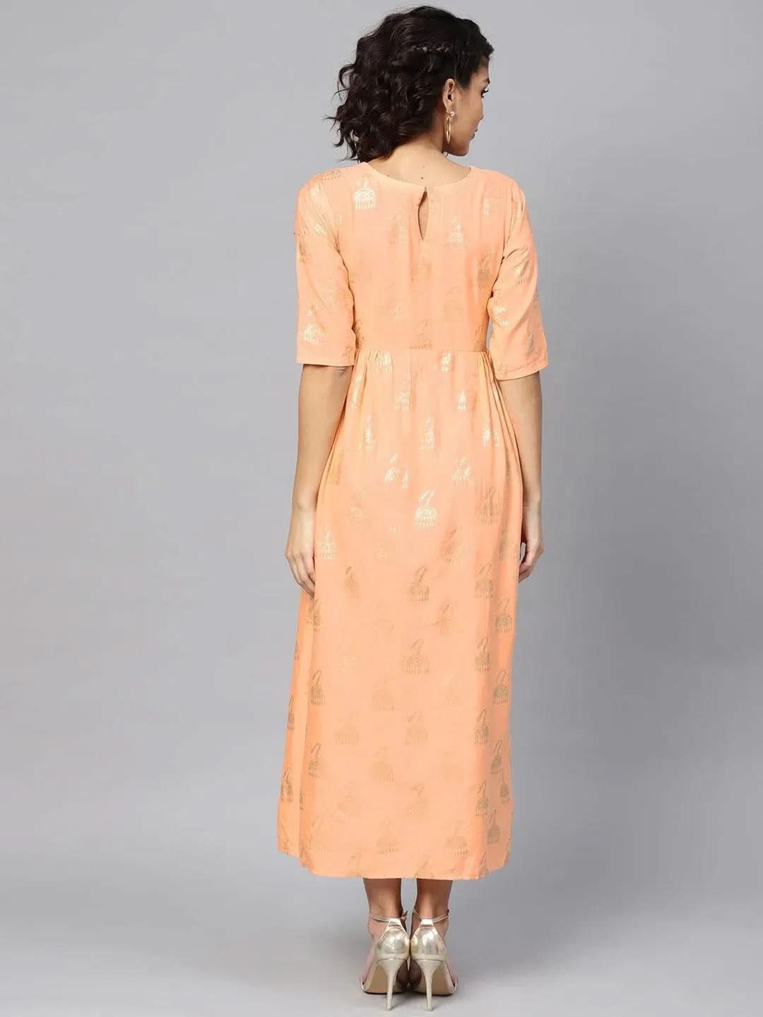 Peach Printed Cotton Dress
Peach Printed Cotton Dress
