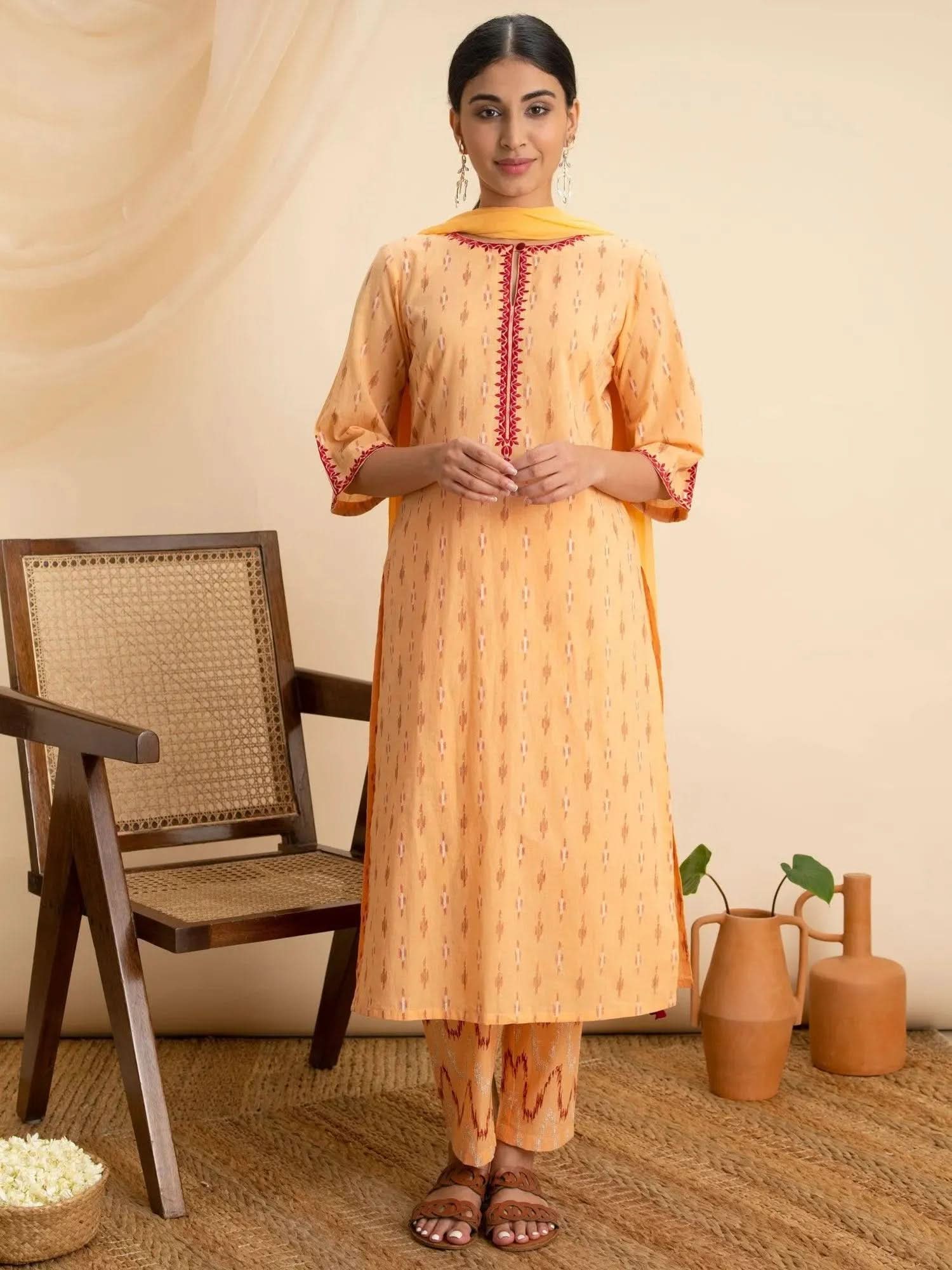 Buy Peach Printed Cotton Suit Set - 20106O- | Libas Ethnic Wear Online
Buy Peach Printed Cotton Suit Set - 20106O- | Libas Ethnic Wear Online