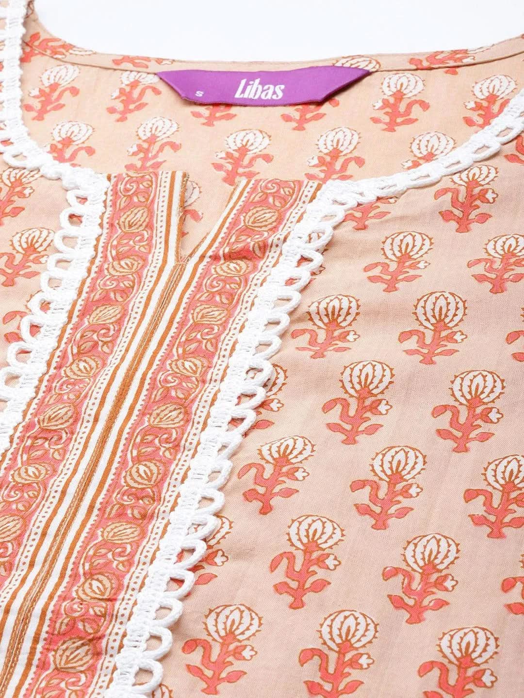 Buy Peach Printed Cotton Suit Set - 33147O-XS | Libas Ethnic Wear Online
Buy Peach Printed Cotton Suit Set - 33147O-XS | Libas Ethnic Wear Online