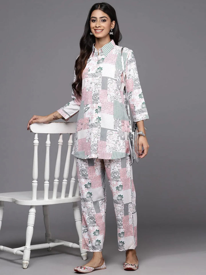Peach Printed Rayon Co-Ords - Libas