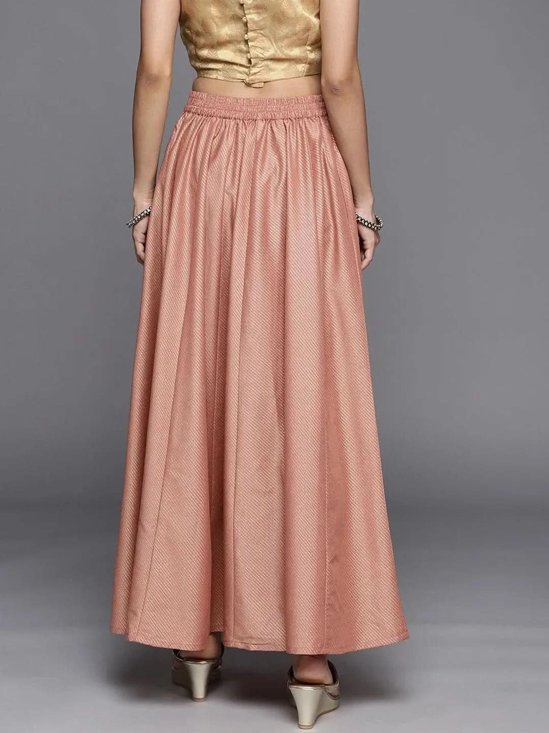 Peach Printed Silk Blend Skirt
Peach Printed Silk Blend Skirt