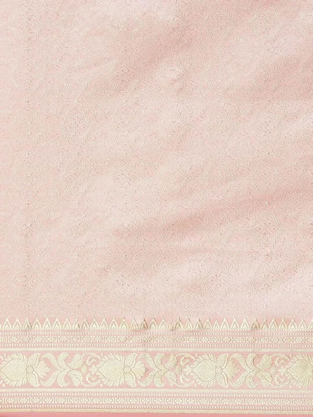 Peach Woven Design Brocade Saree - Libas