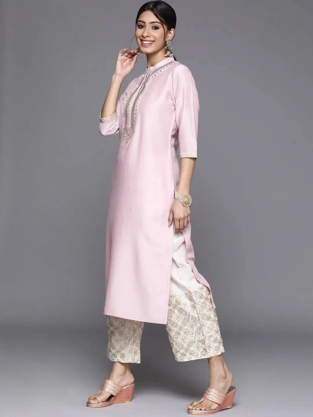 Buy Pink Embroidered Chanderi Silk Kurta - 23226O- | Libas Ethnic Wear Online
Buy Pink Embroidered Chanderi Silk Kurta - 23226O- | Libas Ethnic Wear Online