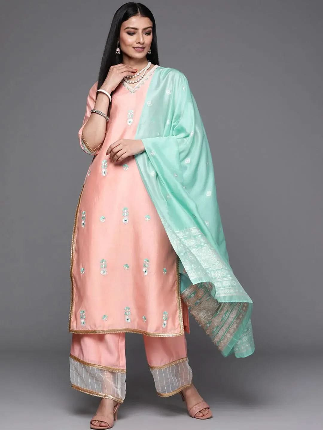 Buy Pink Embroidered Chanderi Silk Suit Set - 33291O- | Libas Ethnic Wear Online
Buy Pink Embroidered Chanderi Silk Suit Set - 33291O- | Libas Ethnic Wear Online