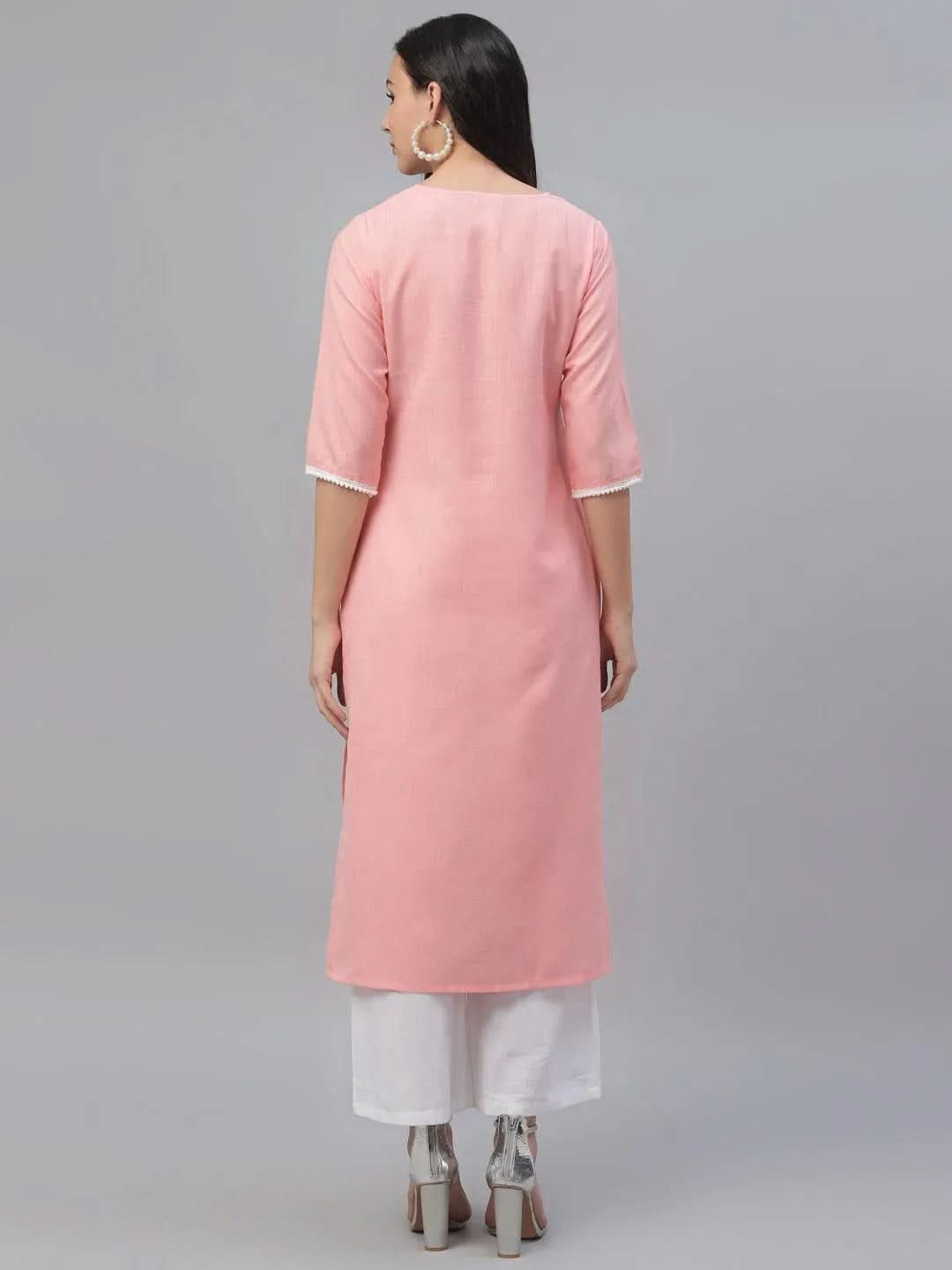 Buy Pink Embroidered Cotton Kurta - 9187F-XS | Libas Ethnic Wear Online
Buy Pink Embroidered Cotton Kurta - 9187F-XS | Libas Ethnic Wear Online