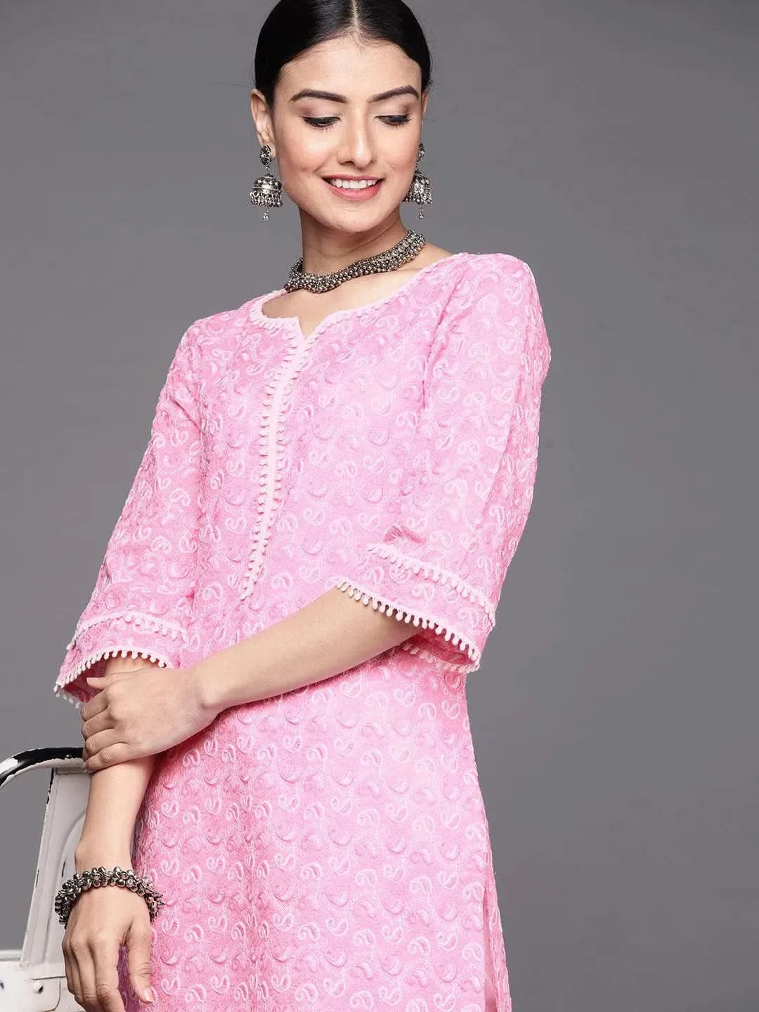 Buy Pink Embroidered Cotton Kurta - 23143O-XS | Libas Ethnic Wear Online
Buy Pink Embroidered Cotton Kurta - 23143O-XS | Libas Ethnic Wear Online