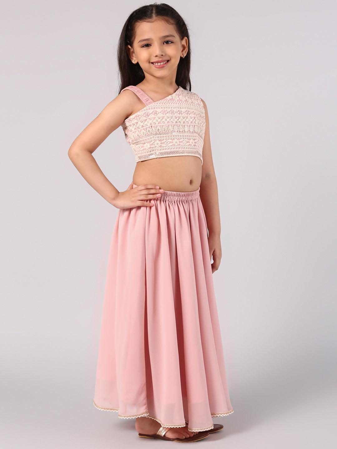 

Buy Pink Embroidered Georgette Lehenga Set - 20398K- | Libas Ethnic Wear Online