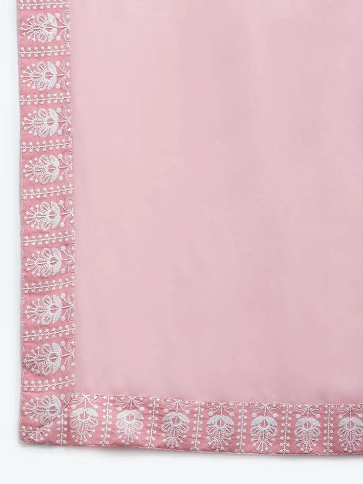 Pink Embroidered Georgette Suit Set - Libas