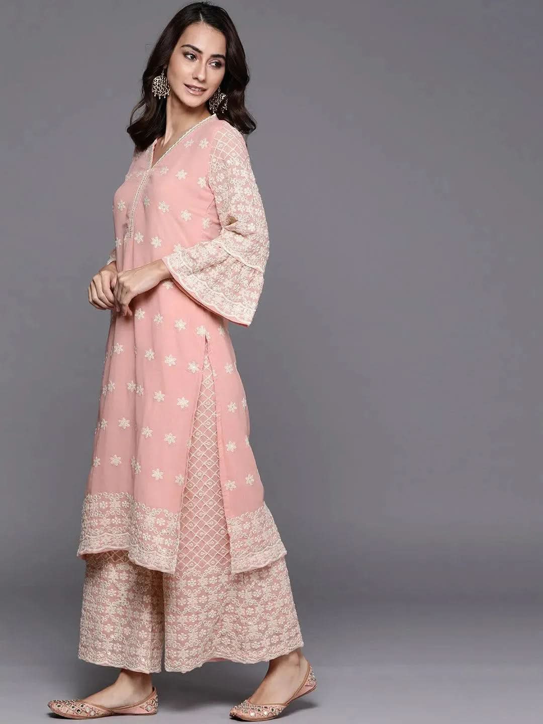 Buy Pink Embroidered Georgette Suit Set - 20053O-XS | Libas Ethnic Wear Online
Buy Pink Embroidered Georgette Suit Set - 20053O-XS | Libas Ethnic Wear Online