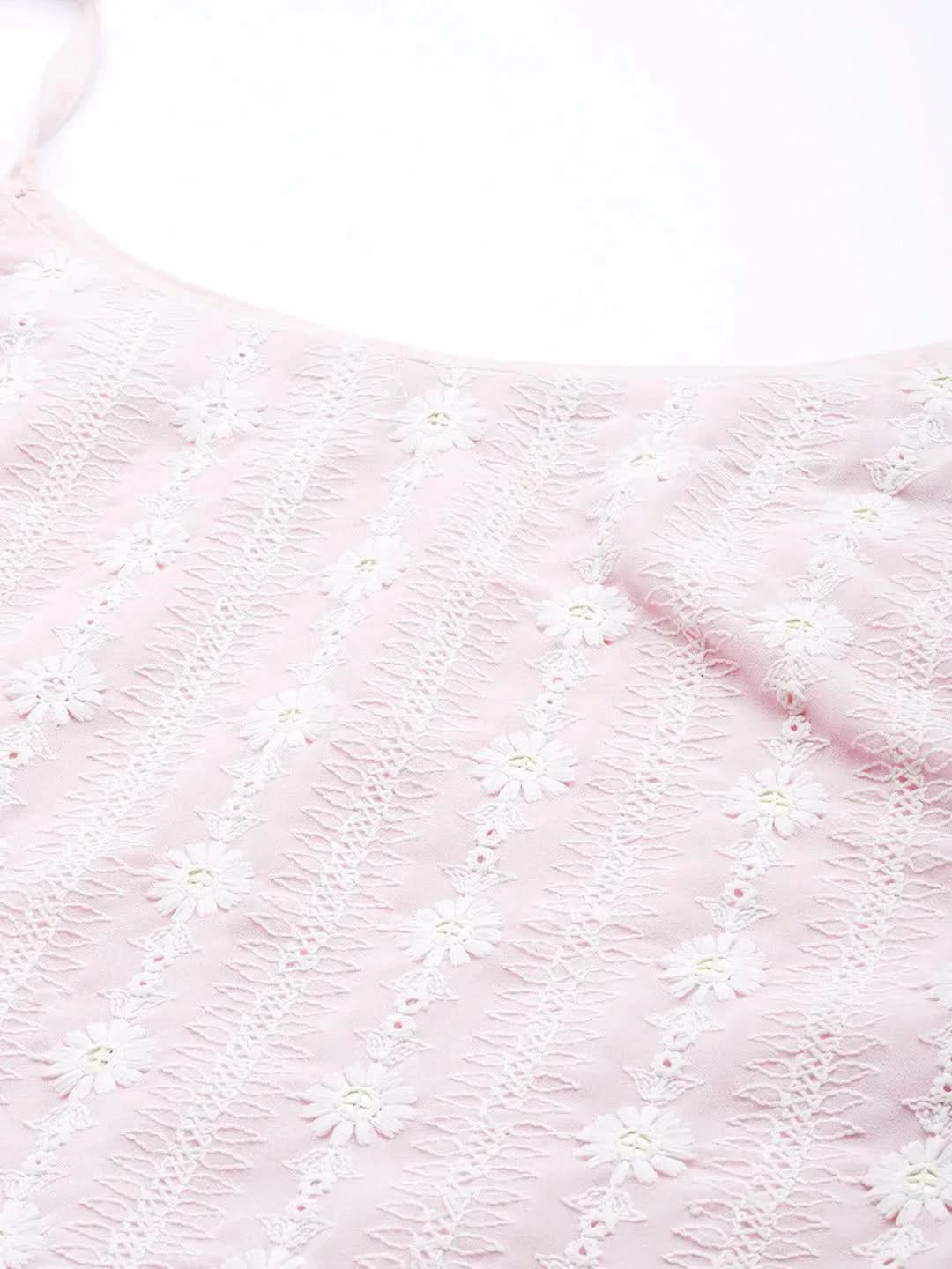 Pink Embroidered Georgette Straight Kurta With Palazzos & Dupatta
Pink Embroidered Georgette Straight Kurta With Palazzos & Dupatta