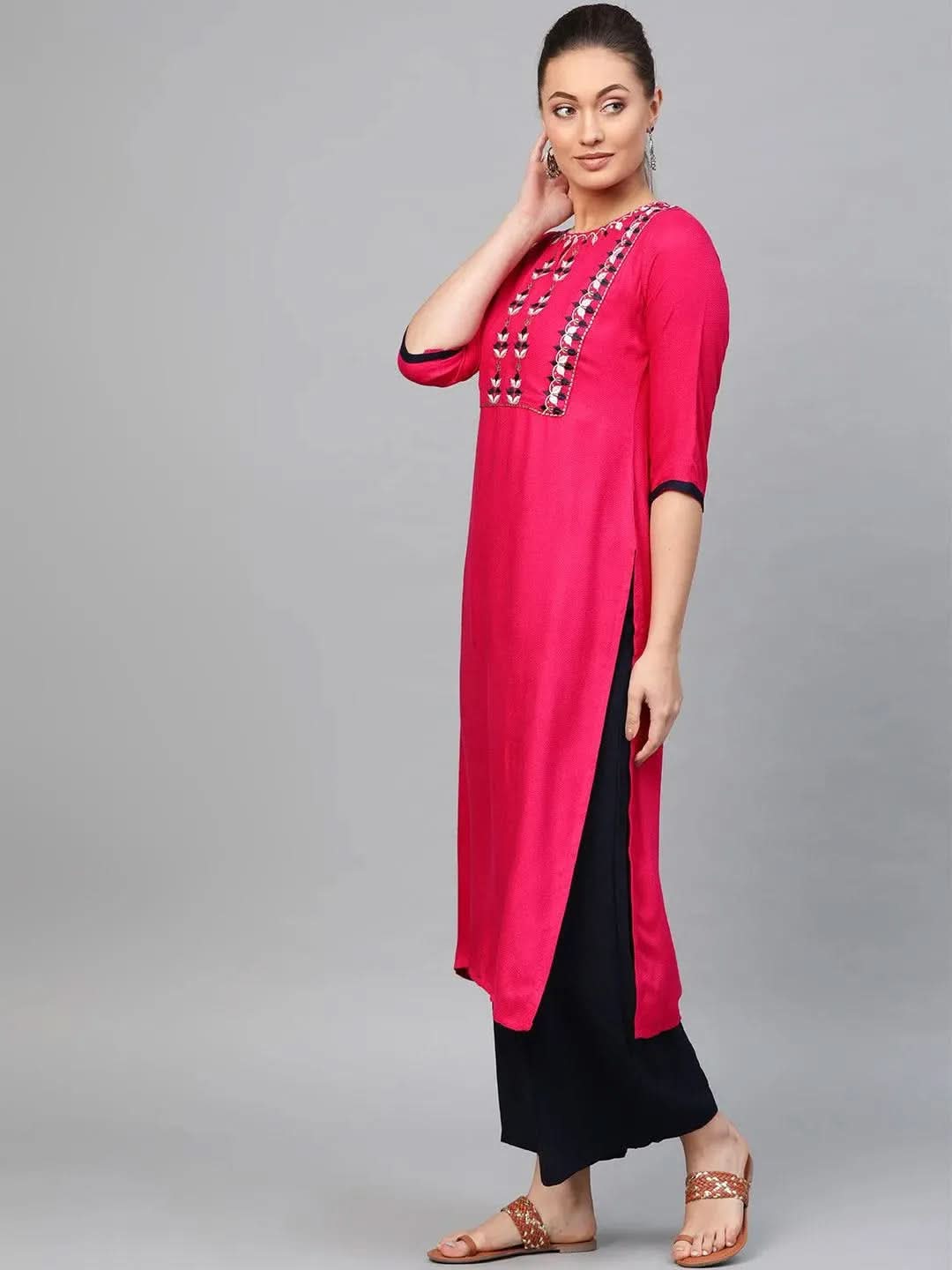 Buy Pink Embroidered Rayon Kurta - 8624- | Libas Ethnic Wear Online
Buy Pink Embroidered Rayon Kurta - 8624- | Libas Ethnic Wear Online