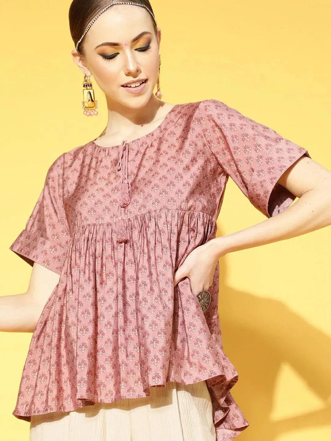 Buy Pink Printed Chanderi Silk Kurti - 23126O- | Libas Ethnic Wear Online
Buy Pink Printed Chanderi Silk Kurti - 23126O- | Libas Ethnic Wear Online