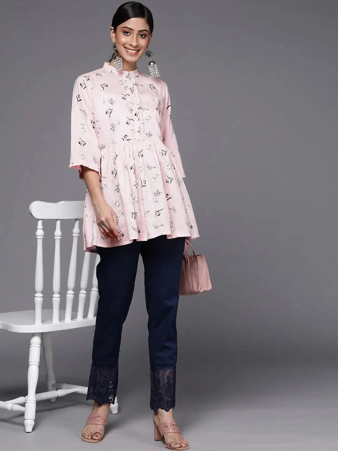 Pink Printed Cotton A-Line Kurti
Pink Printed Cotton A-Line Kurti