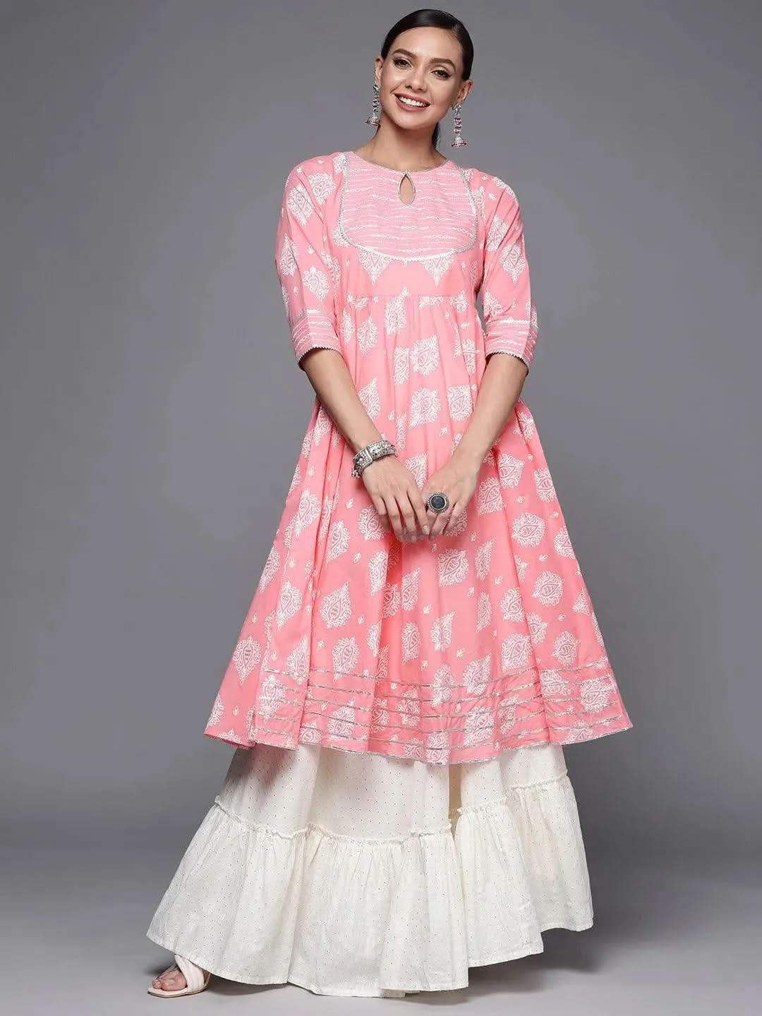 Pink Printed Cotton Anarkali Kurta
Pink Printed Cotton Anarkali Kurta