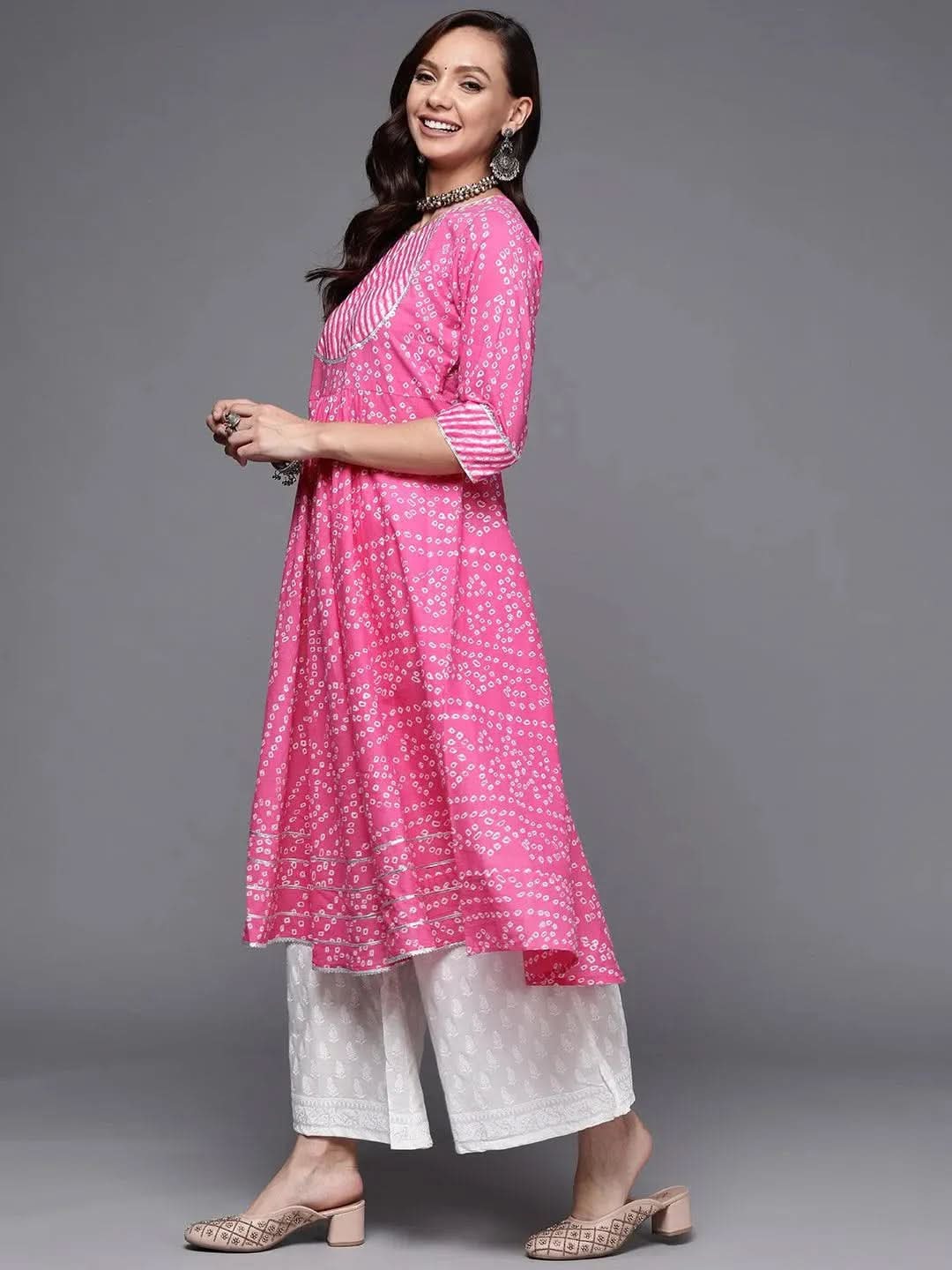 Pink Printed Cotton Anarkali Kurta
Pink Printed Cotton Anarkali Kurta